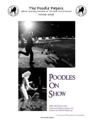 Winter 2009 - The Poodle Papers - Poodle Club of America