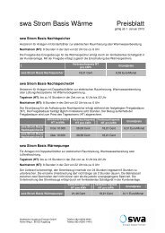 20121031 Preisblatt swa Strom Basis WÃ¤rme Januar 2013