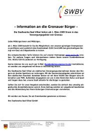 â Information an die Gronauer BÃ¼rger â - Stadtwerke Bad Vilbel
