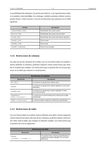 Bases de datos: Software libre - Universitat Oberta de Catalunya