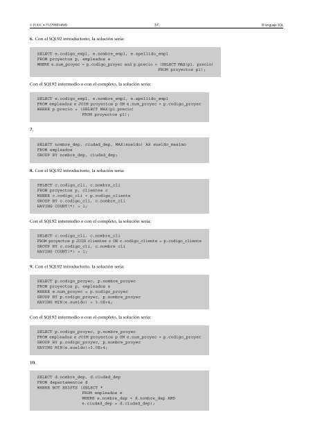 Bases de datos: Software libre - Universitat Oberta de Catalunya