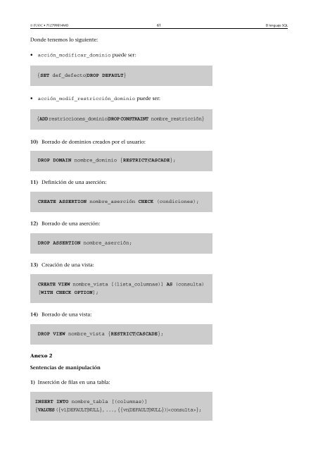 Bases de datos: Software libre - Universitat Oberta de Catalunya