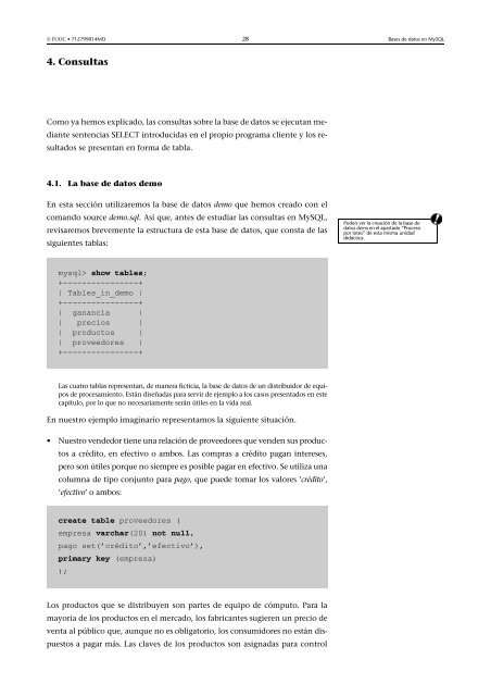 Bases de datos: Software libre - Universitat Oberta de Catalunya