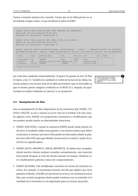 Bases de datos: Software libre - Universitat Oberta de Catalunya