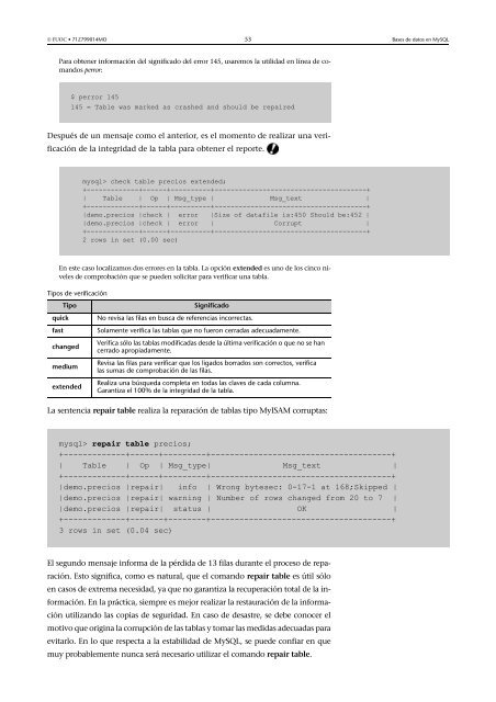 Bases de datos: Software libre - Universitat Oberta de Catalunya