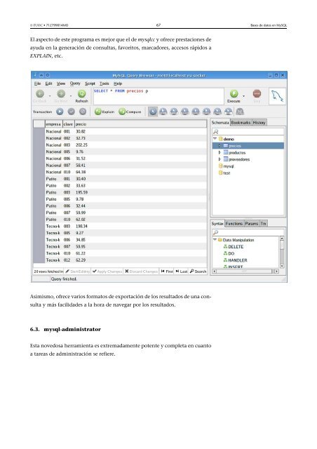 Bases de datos: Software libre - Universitat Oberta de Catalunya