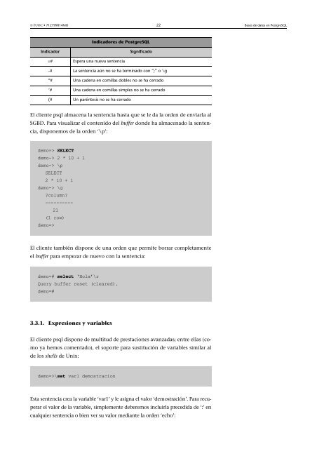 Bases de datos: Software libre - Universitat Oberta de Catalunya