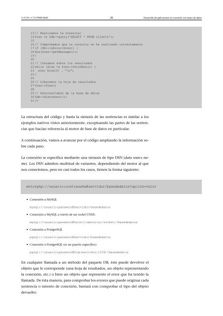 Bases de datos: Software libre - Universitat Oberta de Catalunya