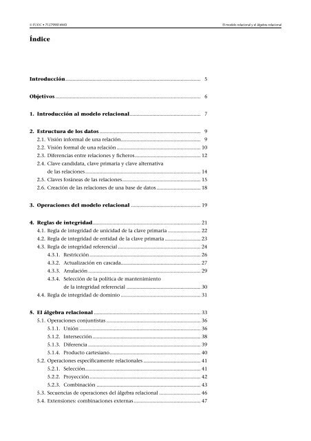 Bases de datos: Software libre - Universitat Oberta de Catalunya