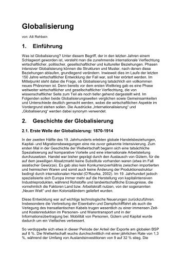 Globalisierung - Sw-cremer.de