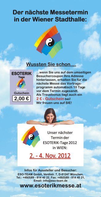 E m a il: N a m e : B esu ch er-C o u p o n / W IE ... - Esoterikmesse.de