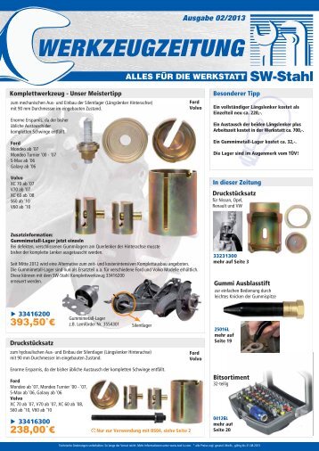 WERKZEUGZEITUNG - SW-Stahl & Werkzeugvertriebs GmbH