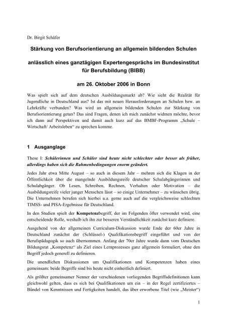 StÃ¤rkung von Berufsorientierung an allgemein bildenden Schulen ...