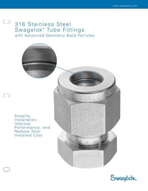 316 Stainless Steel SwagelokÂ® Tube Fittings with Advanced ...