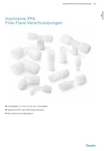 Hochreine PFA Fine Flare Verschraubungen (MS-02 ... - Swagelok