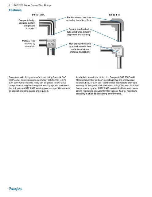 SAF 2507â¢ Super Duplex Weld Fittings (MS-01-173 ... - Swagelok