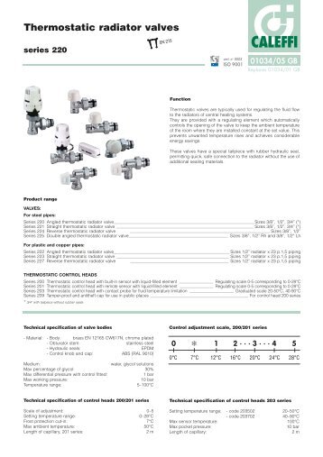 Thermostatic radiator valves - Caleffi