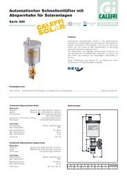 Automatischer Schnellentlüfter mit Absperrhahn für ... - Caleffi