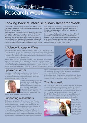Interdisciplinary Research Week - Swansea University