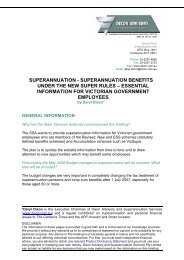 superannuation benefits under the new super rules - SWARH