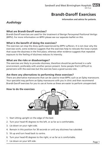 Brandt-Daroff Exercises - Sandwell & West Birmingham Hospitals