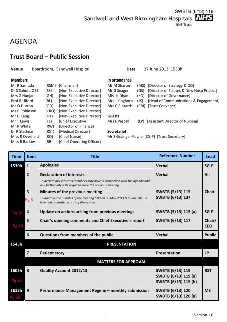 Trust Board Papers A 27th June 13 Sandwell Amp West