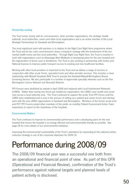 Annual Review 2009 - Sandwell & West Birmingham Hospitals