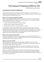 Post Exposure Prophylaxis (PEP) for HIV - Sandwell & West ...