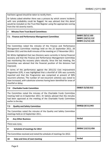 January 2012 - Sandwell & West Birmingham Hospitals