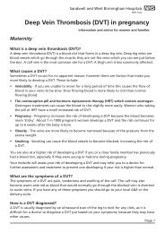 Deep Vein Thrombosis (DVT) in pregnancy - Sandwell & West ...