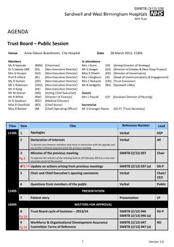 Trust Board Papers â 28th March 2013 - Sandwell & West ...