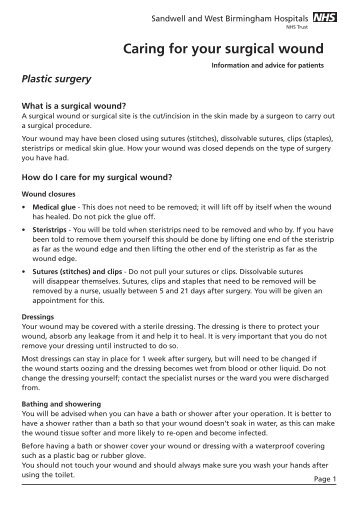 Caring for your surgical wound - Sandwell & West Birmingham ...