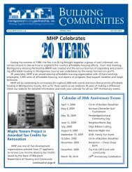 BUILDING COMMUNITIES - Montgomery Housing Partnership