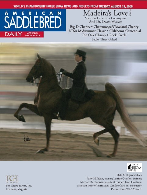 Wednesday - American Saddlebred Horse Association