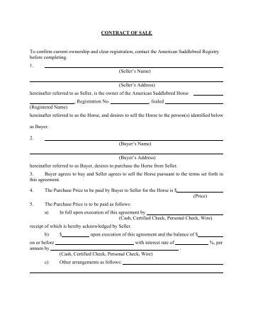 sales contract for house