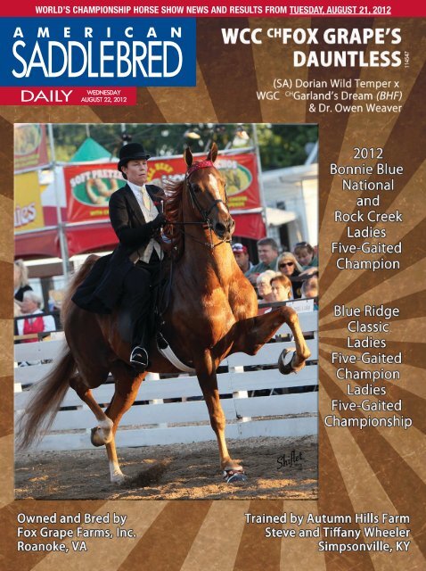Wednesday - American Saddlebred Horse Association