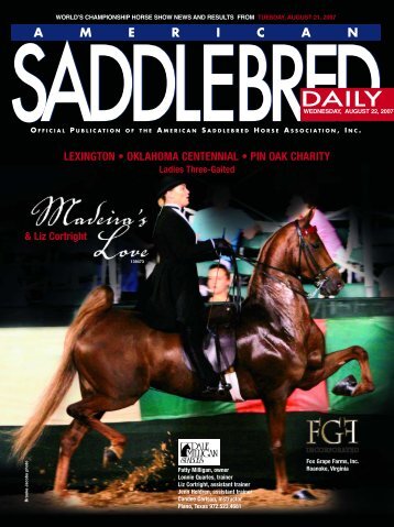 WEDNESDAY ISSUE - American Saddlebred Horse Association