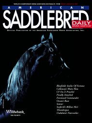 SATURDAY ISSUE - American Saddlebred Horse Association