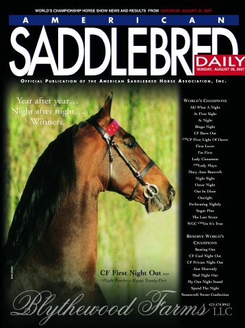 SUNDAY ISSUE - American Saddlebred Horse Association