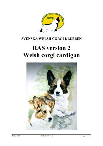 RAS version 2 Welsh corgi cardigan - Svenska Kennelklubben