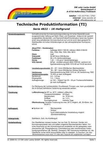 4822 â 1K-Haftgrund - SW color Lacke GmbH