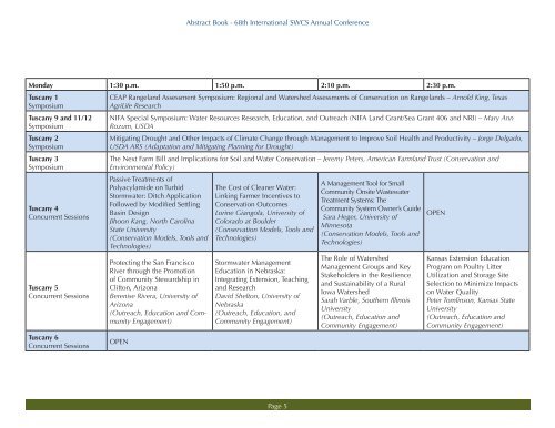 Abstract Book - Soil and Water Conservation Society