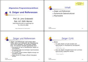 6. Zeiger, Referenzen und Polymorphie - Gruppe Softwaretechnik ...