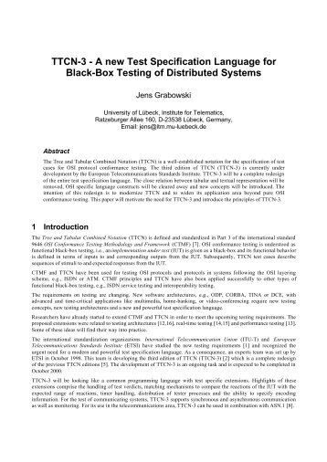 TTCN-3 - A new Test Specification Language for Black-Box Testing ...