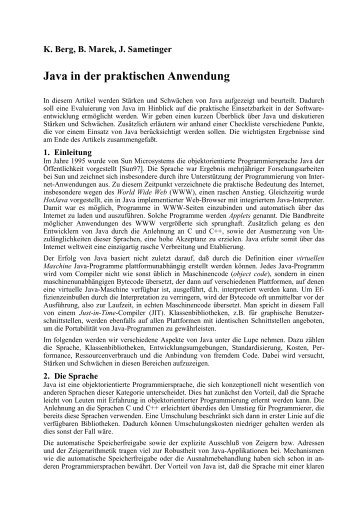 Java in der praktischen Anwendung - Software Engineering