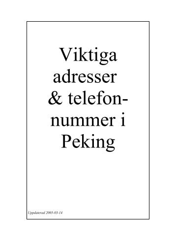 Viktiga adresser - Sweden Abroad