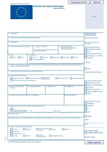 Solicitud de visado Schengen