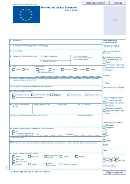 Solicitud De Visado Schengen