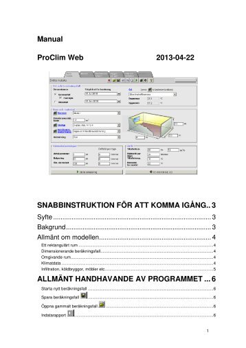 Manual ProClim Web 2013-04-22 SNABBINSTRUKTION ... - Swegon