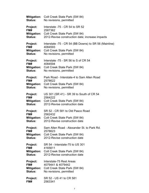 2012 FDOT Mitigation Plan - Southwest Florida Water Management ...